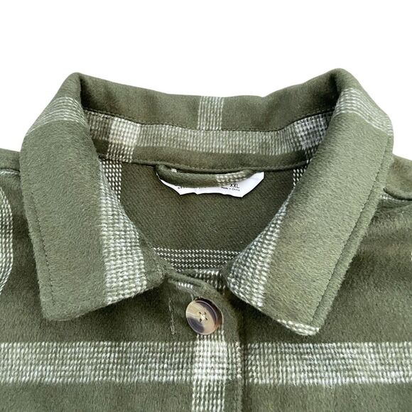 EUC Sonoma Green Plaid Flannel Shacket Womens XXL Outdoor Thermal Jacket‎ $74 - Picture 3 of 11